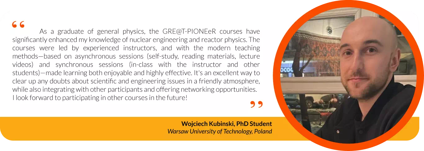 Student testimonial from Wojciech Kubinski